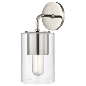 Lula Wall Sconce, Clear Glass, Finish: Polished Nickel