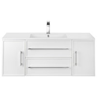 Milano Wall Hung Vanity, White, 48"