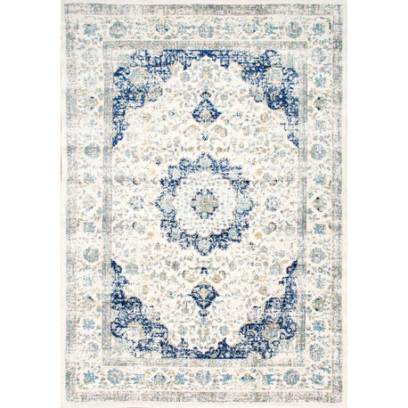 Nuloom Traditional Medallion Verona Rug, Blue 5'x7'5"