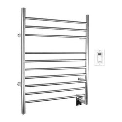 WarmlyYours Infinity Hardwired 10-Bar Electric Towel Warmer in Brushed Stainless - Towel Warmers