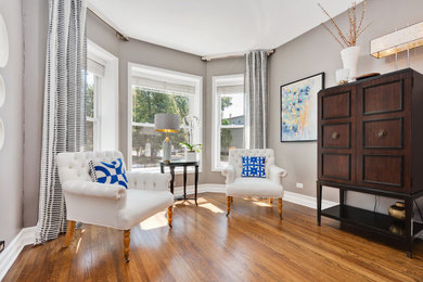Living room - contemporary living room idea in Chicago