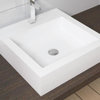 Badeloft Stone Resin Countertop Sink, Glossy White, Small