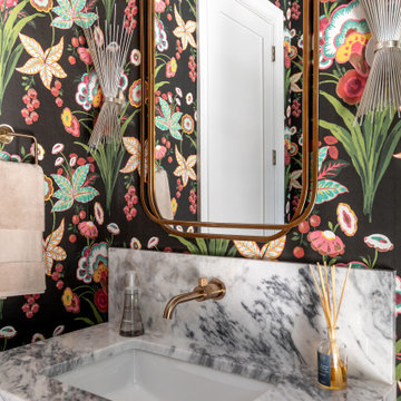 Raleigh NC Interior Design — Transitional Open-Concept Living with Bold Accents