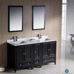 Fresca Oxford 60" Traditional Double Sink Bathroom Vanity w/ One Side Cabinet - - Bath Products