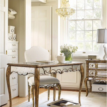 Hooker Furniture 48-1/4" Mirrored Writing Desk in Gold & Hooker Furniture Mirror