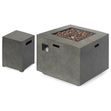 Hemmingway Outdoor Square Fire Pit with Tank Holder