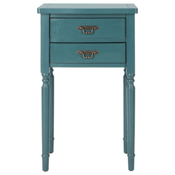 Floyd End Table With Storage Drawers Teal