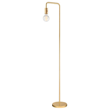 Nilmani Floor Lamp, French Gold E27 Vintage G95 Bulb 40W
