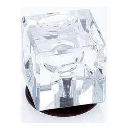 OIL RUBBED BRONZE FINISH 31\% LEADED CRYSTAL 30MM SQUARE KNOB - Cabinet And Drawer Knobs