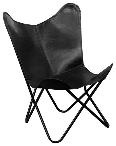 vidaXL Butterfly Chair, Versatile Utility 26" x 29.1" x 35.4", Black