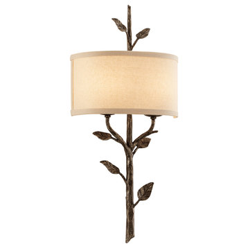 Almont, Wall Sconce, Cottage Bronze Finish, Hardback Linen Shade