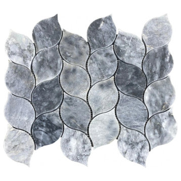 Luna Sky Marble Leaf on 12"x12" Mesh Mosaic Tile (10 sqft per box)