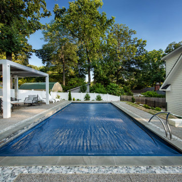 Residential Pool with Sun Shelf and Automatic Cover in Greensboro, NC