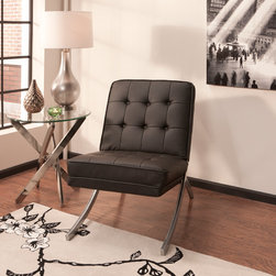 Dax Modern Black Leather Accent Chair - Armchairs And Accent Chairs