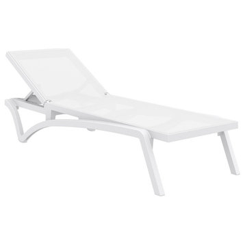 Compamia Pacific Sling Set of 2 Chaise Lounge With White Frame, White