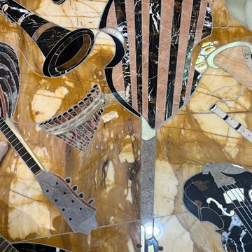Dramatic Custom Tile Foyer - Musical Instruments