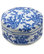 4" Floral Blue and White Small Porcelain Jewelry Box