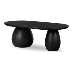 ZINHOME - Merla Wood Coffee Table-Black Wash Ash - Coffee Tables