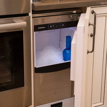 Custom Cooler Ice Machine Hidden Behind Cabinet Doors