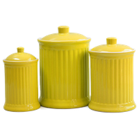 Omniware Simsbury 3 Piece Yellow Ceramic Canister Set