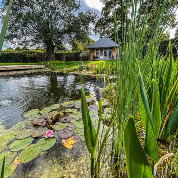 Family garden and swimming pond, Dorset