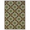 Coronado Indoor and Outdoor Floral Brown and Ivory Rug, 5'3"x7'6"