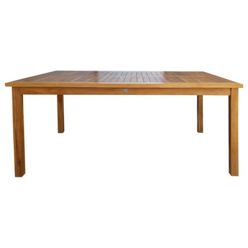 Teak Wood Bermuda Rectangular Patio Dining Table, 71"x36"