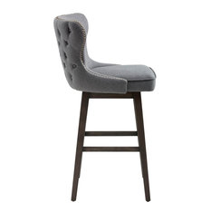 Sunpan Modern Home - Sunpan 5West Ariana Swivel Barstool, Dark Gray Fabric - Bar Stools and Counter Stools
