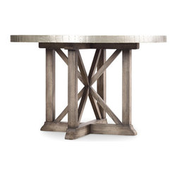 48" Round Aluminum Trestle Dining Table - Dining Tables