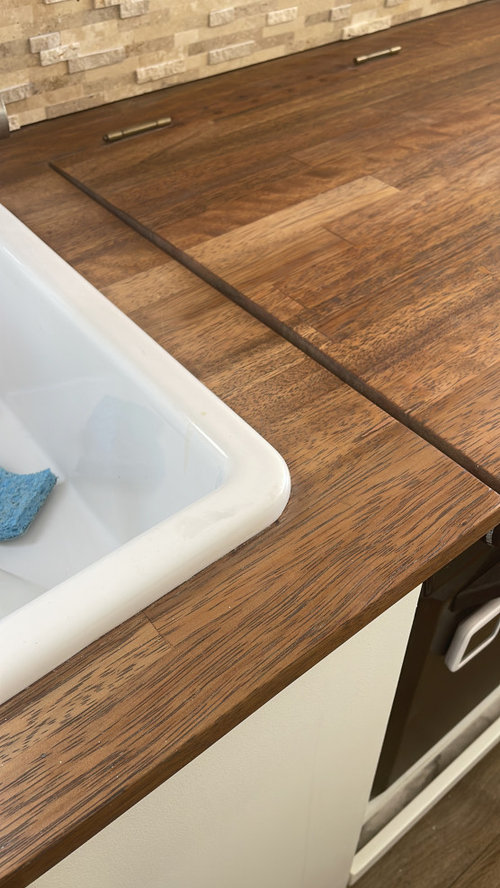 A part of my butcher block countertop warped