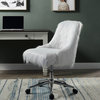 Of00122, Office Chair, White Faux Fur and Chrome Finish, Arundell II
