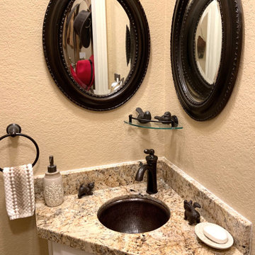 12" Round Self Rimming Hammered Copper Bathroom Sink (LR12RDB)