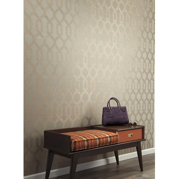 York Wallcoverings Y6221201 Modern Classic Pattern Viva Lounge Wallpaper Beige