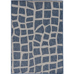 KAS - KAS Provo 5763 Blue/Gray Bedrock Area Rug, 7'10"x10'10" - Liven up your home inside or out! Provo is a collection of textured indoor/outdoor rugs featuring a variety of everyday and trendy patterns with pops of color. Provo was made to withstand any weather so get ready to style your home in any style! Machine-woven in Turkey with a low 0.25" pile height.
