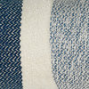 Ashera Handwoven Wool Blend 14x24 Lumbar Pillow, Off White and Blue
