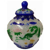 Vintage Style Chinese Icy White Peking Glass Vase Jar