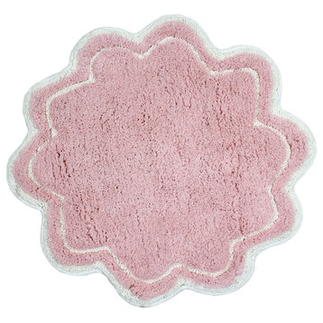 Allure Collection Absorbent Cotton Machine Washable Rug 30" Round, Pink