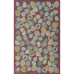 Company C - Fall Foliage Wool Hand Tufted Rug, 5' X 8' - Marvel at Mother Nature's splendor indoors with our Fall Foliage rug, hand-tufted in all wool with a fine, loop pile. Whimsically-rendered leaves scattered across a rich, chili background make this a natural beauty in your home. Made in India. GoodWeave certified.