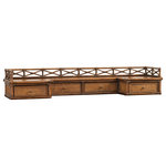 Tommy Bahama Home - Tommy Bahama Bali Hai Enchanted Isle Reception Hutch in Warm Brown - The deck unit consists of four drawers for storage and a decorative gallery of leather wrapped rattan. It provides additional storage for the Enchanted Isle Desk.
