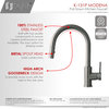 Modern Single Handle  Pull down Sprayer  Kitchen Faucet in Gunmetal