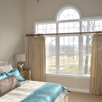 Drapery Panels for Large Window with Transom and Arch - McFeely Window Fashions