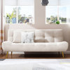 71" Sleeper Sofa Bed Velvet Upholstered Convertible Couch, White