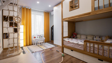 Мебель в детскую комнату: домики с кроватью, стол, стеллаж, шкафы