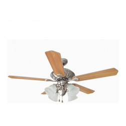 Builder's Collection - Satin Nickel 52" Ceiling Fan w/ Light Kit - Ceiling Fans