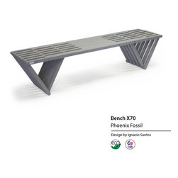 Backless solid Wood Modern Design Bench 70 by GloDea - Indoor Benches