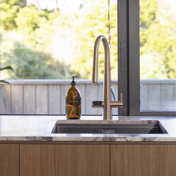 Contemporary Kitchen Island with In-Drawer Charging Station