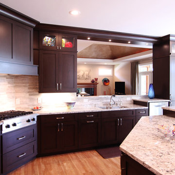 Pass Through Above Sink Opens Kitchen to Family Room