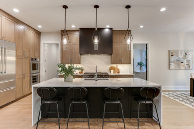 Example of a transitional kitchen design in Raleigh