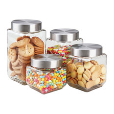 Glass Canisters, Set of 4