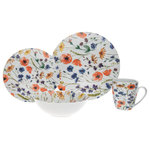 Godinger - Margo 12 Piece Dinnerware Set - These visions of summer wildflowers will add a pop of color to every meal. This dinnerware set was meant to be showcased. These hints of bold colors will be a standout in any kitchen. 11.00D x 0.50H Dinner Plate, 7.50D x 0.50H Salad Plate, 10 oz 6.00D x 3.00H Bowl, 8 oz 4.00D x 5.50H Mug